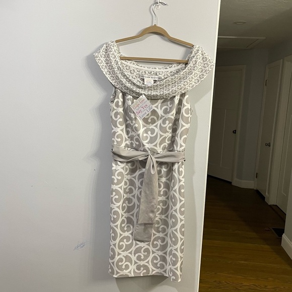 GRETCHEN SCOTT Ladeda jersey dress in heavens gate neutral - Picture 1 of 9